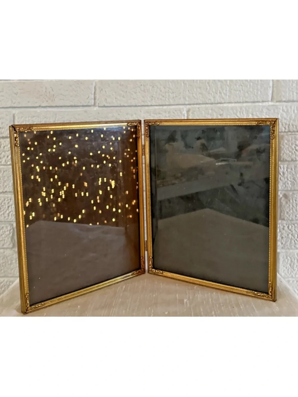 Vintage ORNATE DANISH Bi-Fold Picture Frame 8